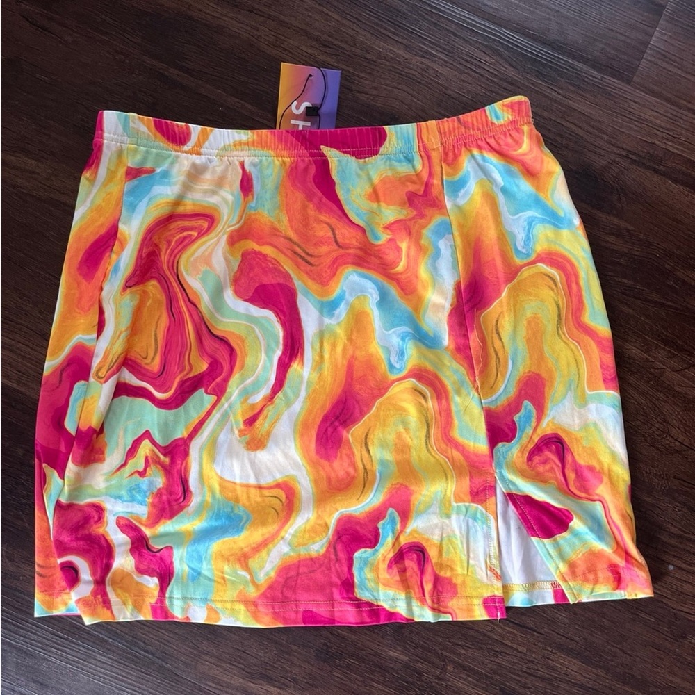 SHEIN Multicolor Swirl Mini Skirt